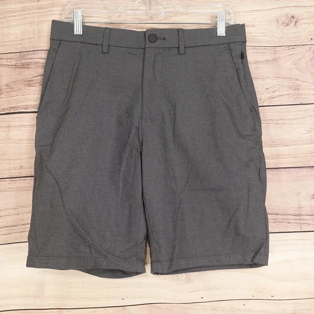 Old Navy Shorts Mens 30 Gray Chino Ultimate Tech Slim Built-In Flex 9 Inseam